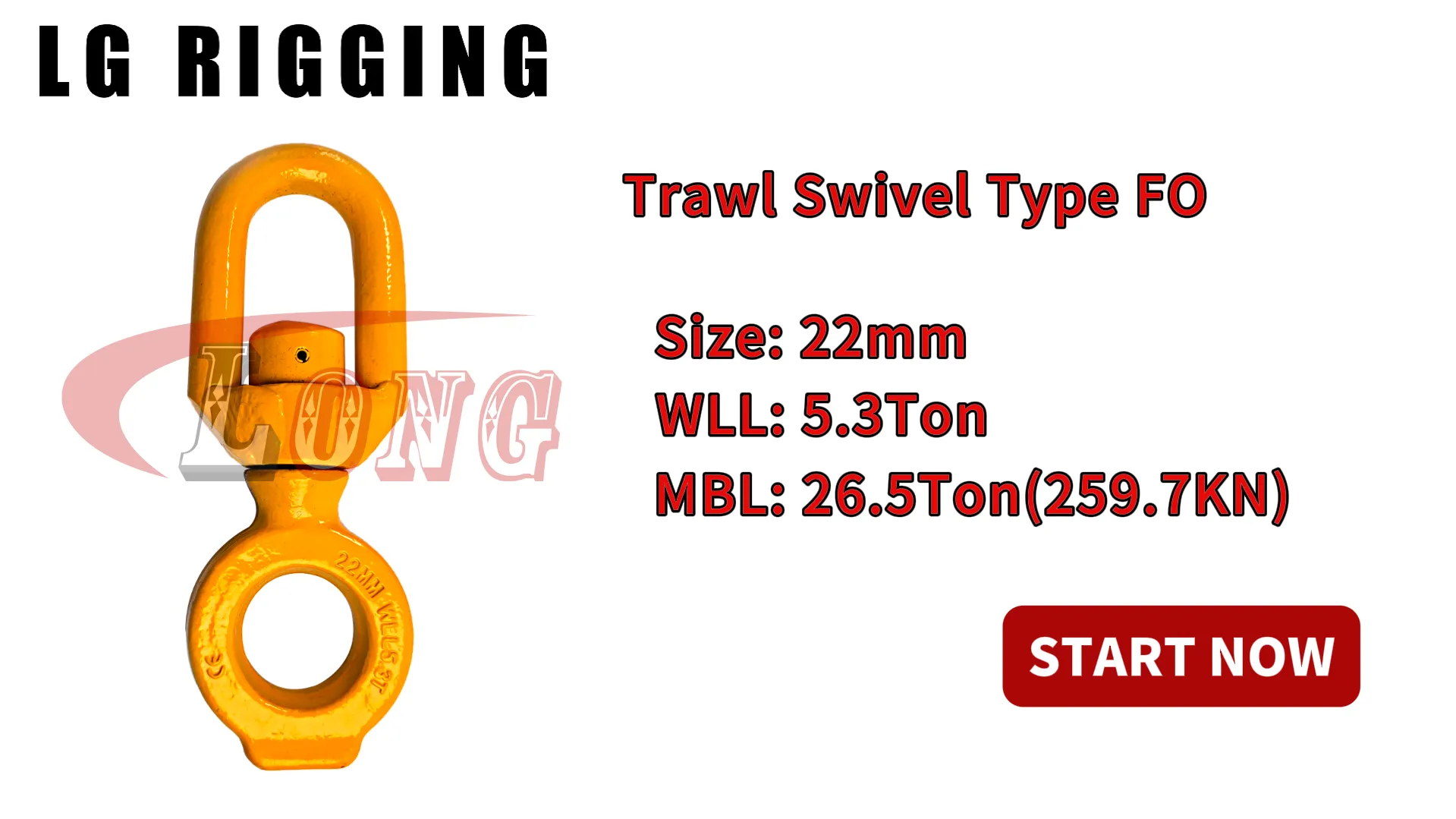 LGRIG® Break Test 22mm Trawl Swivel Type FO