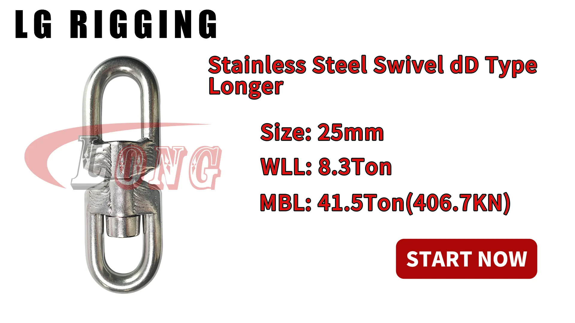 LGRIG® Break Test 25mm Stainless Steel Swivel dD Type Longer