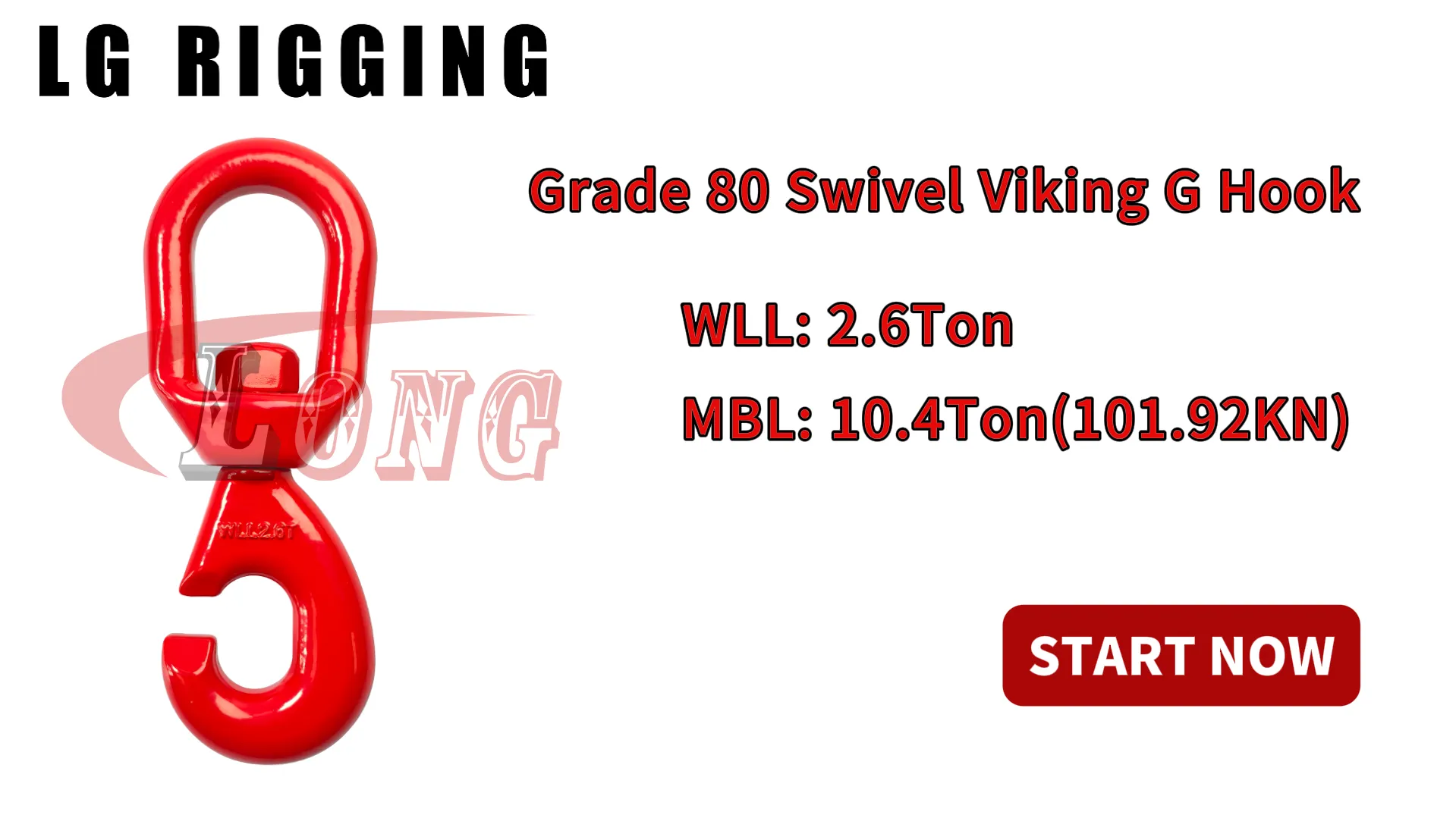 LGRIG® Break Test 2.6T Grade 80 Swivel Viking G Hook