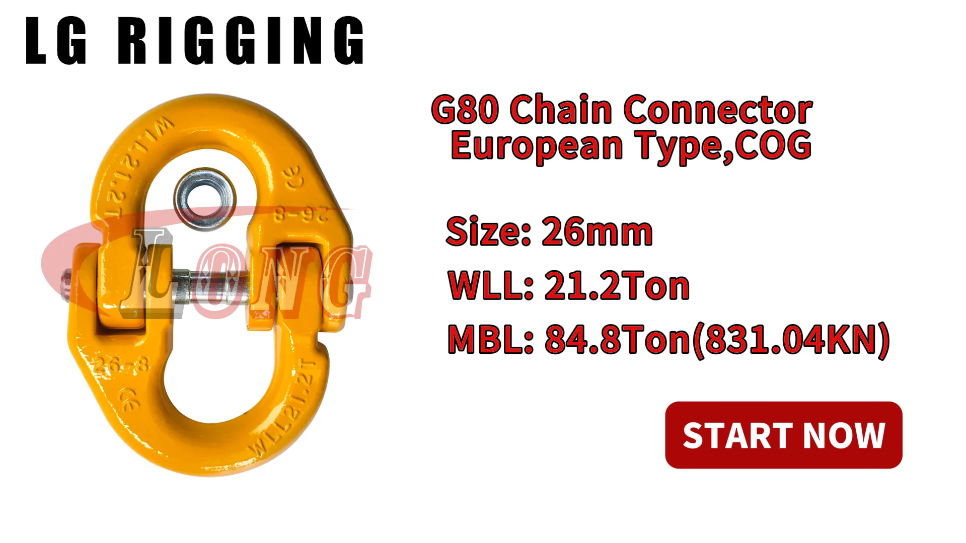 LGRIG® Break Test 26mm G80 Chain Connector COG European Type